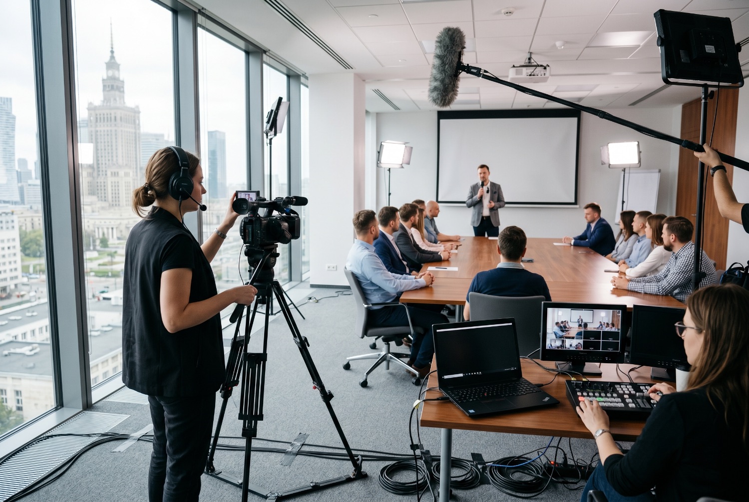 Webinar live realizowany u klienta przez ekipę OneStream z mobilnym zestawem transmisyjnym